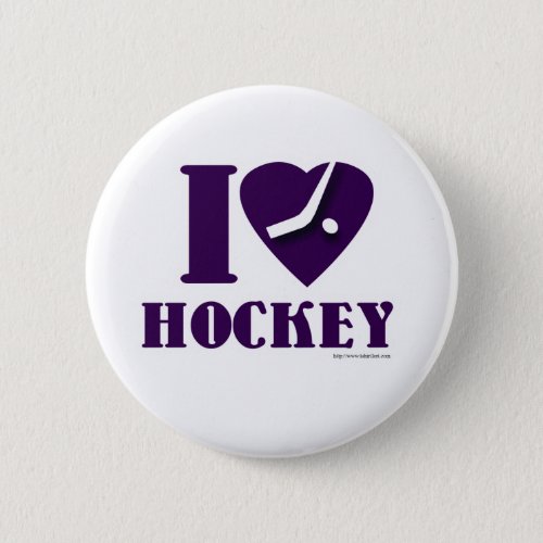 Heart For Hockey Fun Sports Logo Design Button