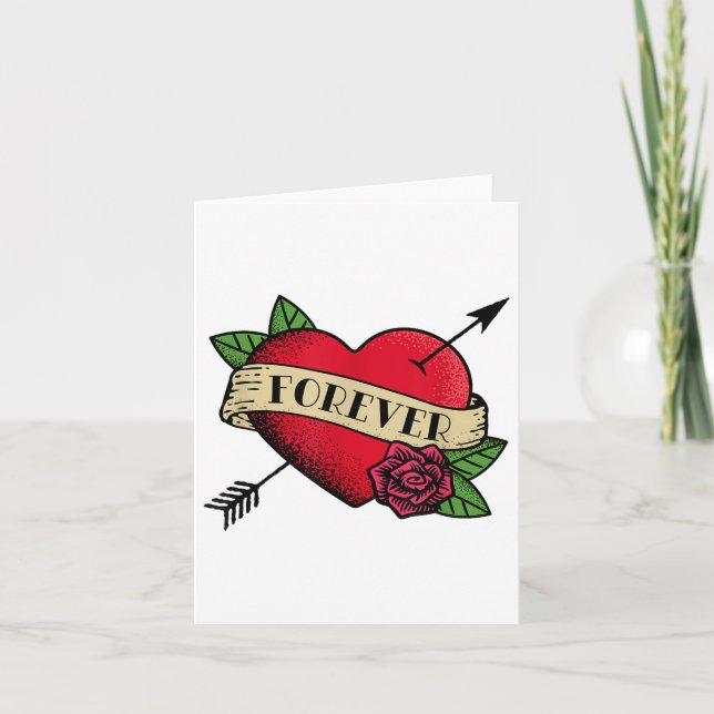 Heart Forever Tattoo _1  Card (Front)