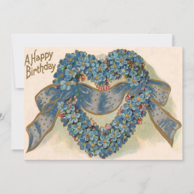 Heart Forget Me Not Ribbon Floral (Front)