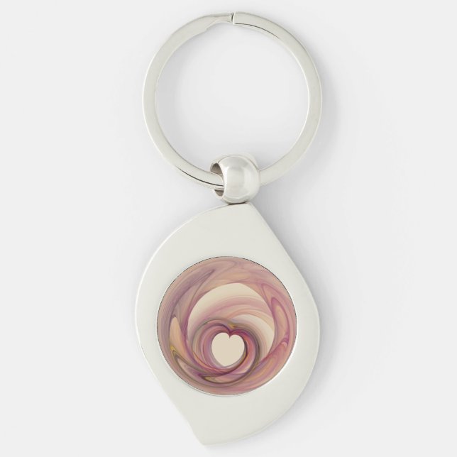 Heart Fractal metal Keychain (Front)