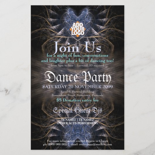 Heart Fractal Web Invitation Event Flyer (Front)