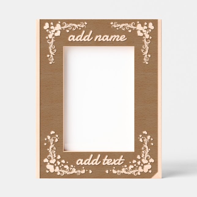 heart frame border 5x7 engraved frames (Front)