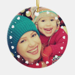 Heart Frame Custom Keepsake Photo Christmas Ceramic Ornament
