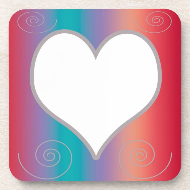 Heart frame drink coaster (Front)