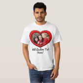 Heart Frame Love Valentines Day Custom Color Photo T-Shirt (Front Full)