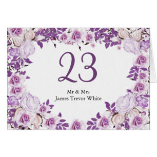 Heart Frame Purple Lavender Roses Wedding Cards