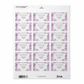 Heart Frame Purple Lavender Roses Wedding Label (Full Sheet)