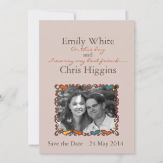 Heart frame - save the date photo card