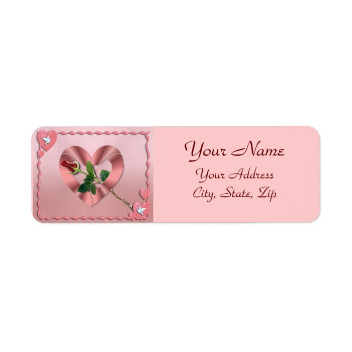 Heart Framed Rose Return Address Labels