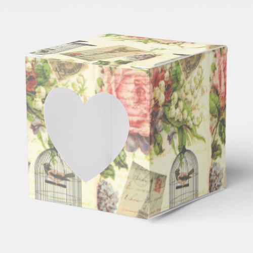 Heart French Theme Vintage Paris Favor Boxes