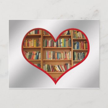 Heart Full Of Books Postcard by StuffOrSomething at Zazzle
