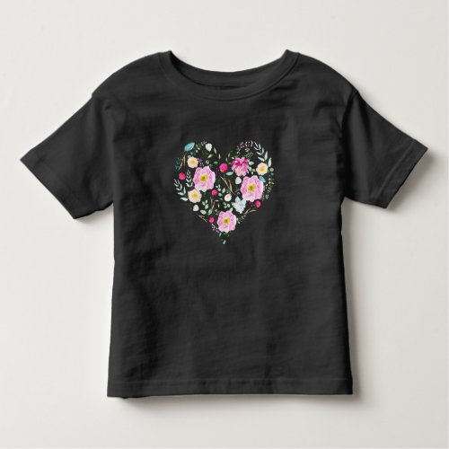 Heart Full of Flowers Toddler T_shirt