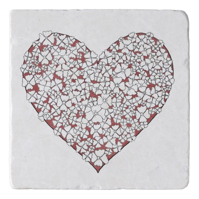 Heart Full of Flowers trivet (Front)