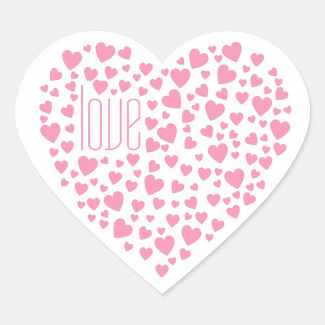 Heart Full of Hearts Love Pink ID733 Heart Sticker (Front)