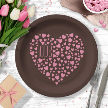 Heart Full Of Hearts Love Pink Id733 Paper Plates by arrayforhome at Zazzle