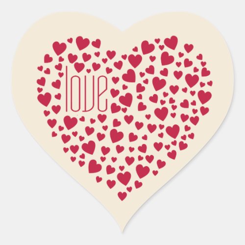 Heart Full of Hearts Love Red ID733 Heart Sticker