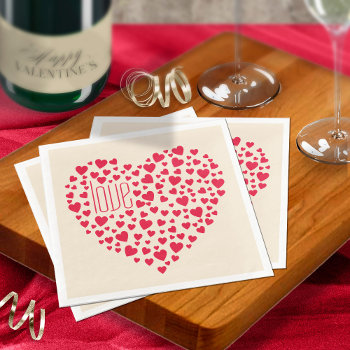 Heart Full Of Hearts Love Red Id733 Paper Dinner Napkins by arrayforhome at Zazzle