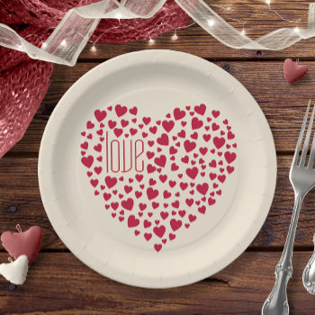 Heart Full Of Hearts Love Red Id733 Paper Plates by arrayforhome at Zazzle