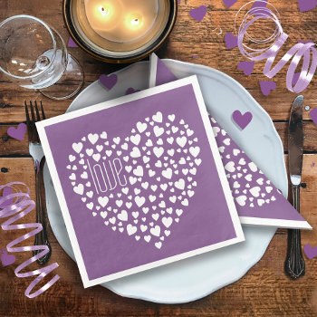 Heart Full Of Hearts Love White Id733 Paper Dinner Napkins by arrayforhome at Zazzle
