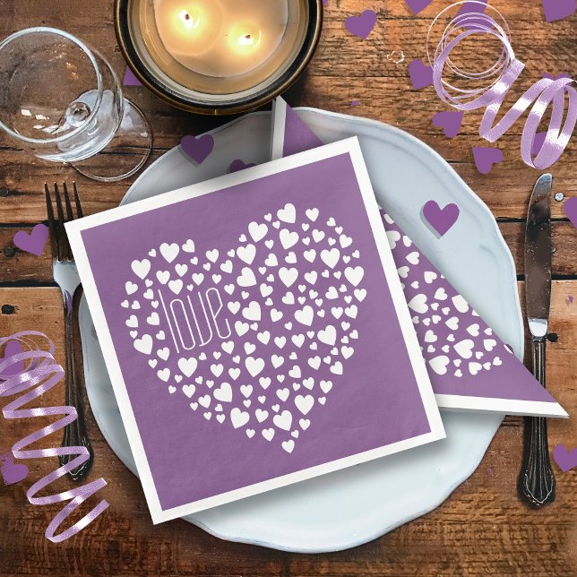 Heart Full of Hearts Love White ID733 Paper Dinner Napkins (Creator Uploaded)