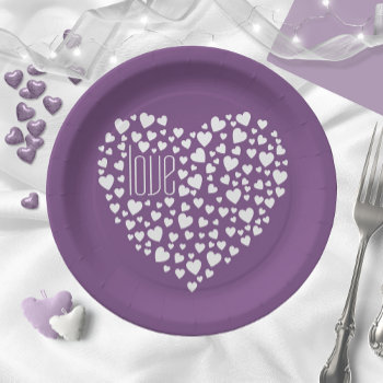 Heart Full Of Hearts Love White Id733 Paper Plates by arrayforhome at Zazzle