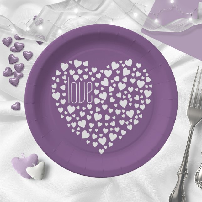 Heart Full of Hearts Love White ID733 Paper Plates (Creator Uploaded)