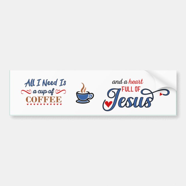 Heart Full Of Jesus Bumper Sticker (Front)