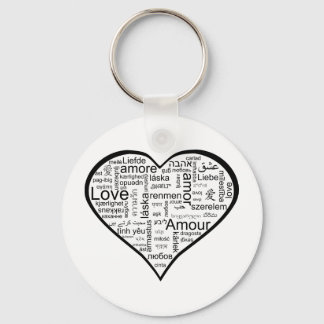 Heart full of Love in Different Languages Keychain