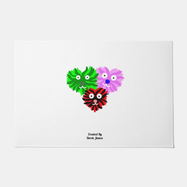 Heart Fuzzies Door Mat (Front)
