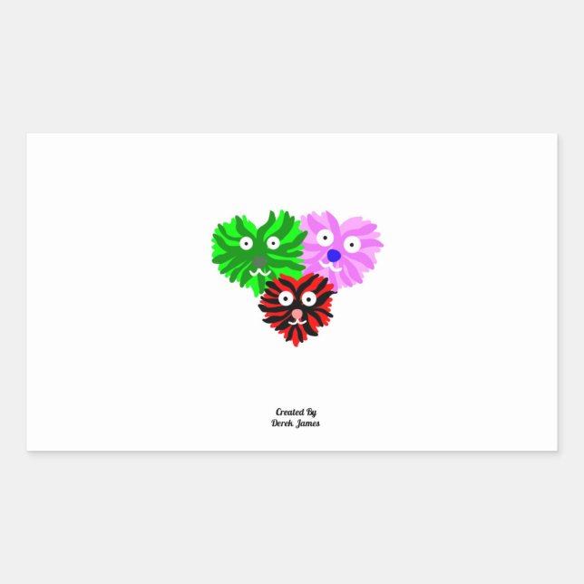 Heart Fuzzies Rectangle Sticker (Front)