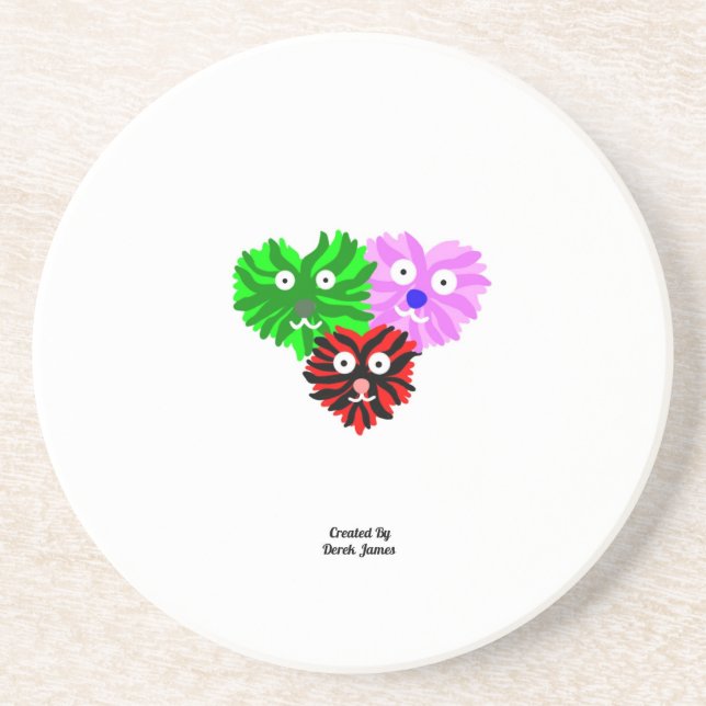 Heart Fuzzies Sandstone Coaster (Front)