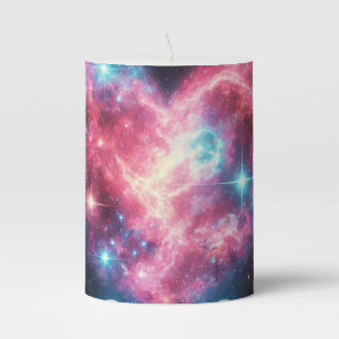Heart Galaxy Decorative Pillar Candle