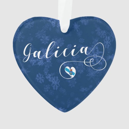 Heart Galicia Flag Galician Galiza Ornament