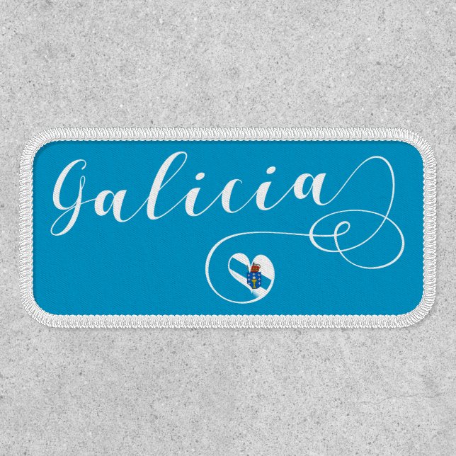Heart Galicia Flag, Galician, Galiza Patch (Front)