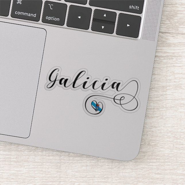 Heart Galicia Flag, Galician, Galiza Sticker (Detail)