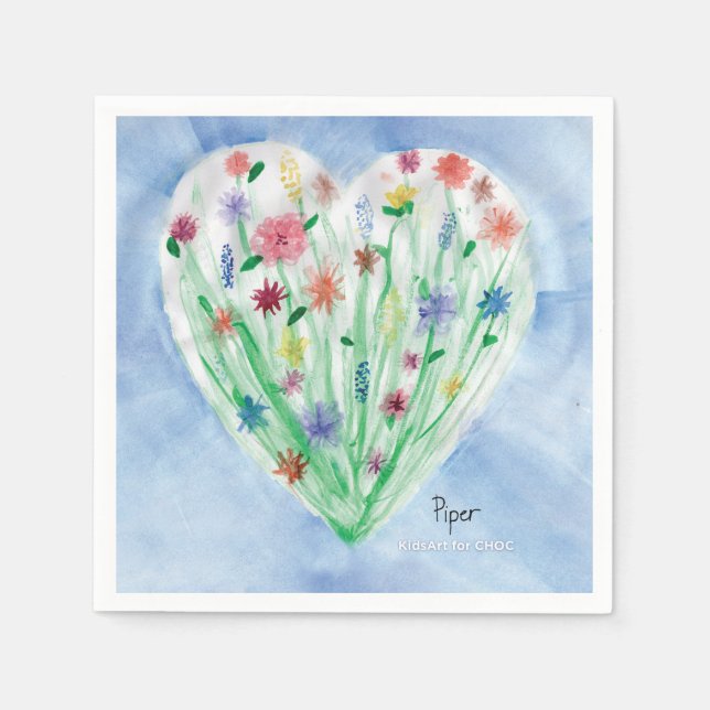 Heart Garden - KidsArt for CHOC Napkins (Front)