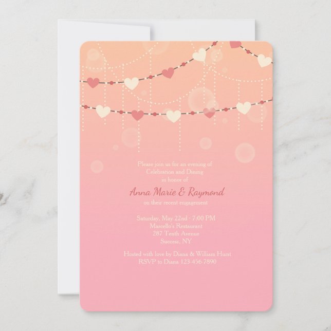 Heart Garland Invitation (Front)