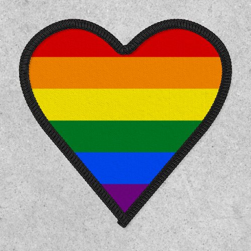 Heart Gay Pride Rainbow Patch