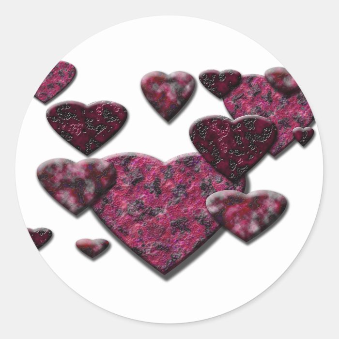 Heart Gems Collection Round Stickers