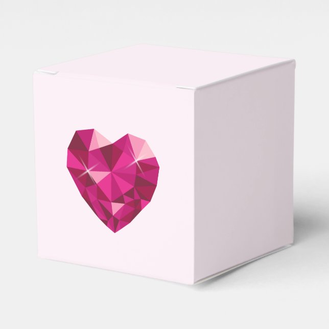 Heart Gemstone  Favor Boxes (Front Side)