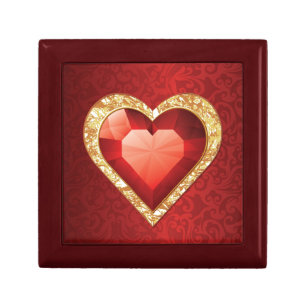 Heart Gemstone Ruby effect Gift Box