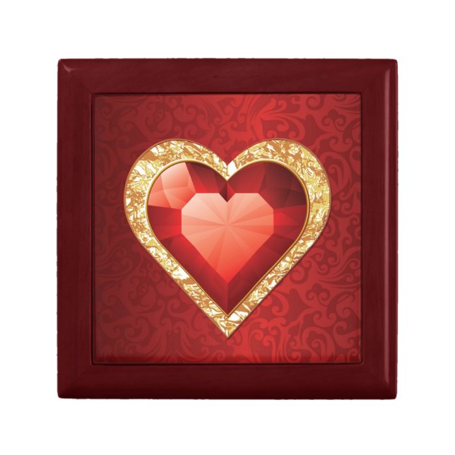 Heart Gemstone Ruby effect Gift Box (Front)