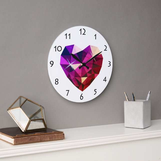 Heart Gemstone Wall Clock (Office)