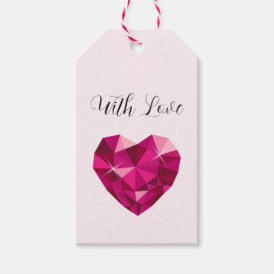 Heart Gemstone With Love Gift Tags