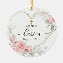 Heart Geometric Blush Pink Floral Baptized