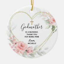 Heart Geometric Blush Pink Floral Godmother