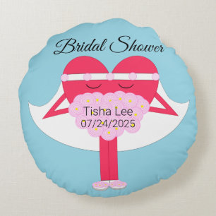 Heart Getting Married Bridal Shower Round Pillow