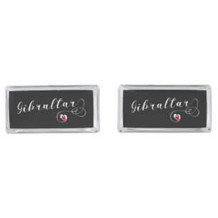 Heart Gibraltar Flag, I Love Gibraltar, Llanitos Cufflinks
