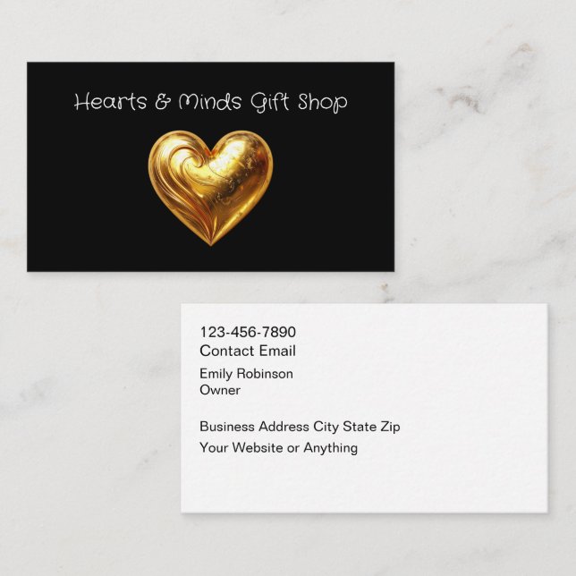Heart Gift And Crafts Shop Business Cards (Front/Back)