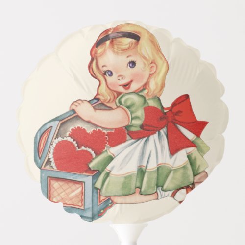Heart Girl Child Retro Cute Children Balloon